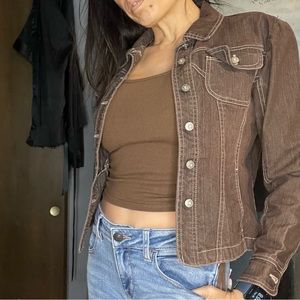 Live a Little brown jean jacket size small